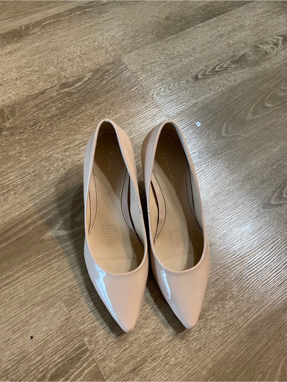 Nude Patent Pointed-Toe Women’s Pumps